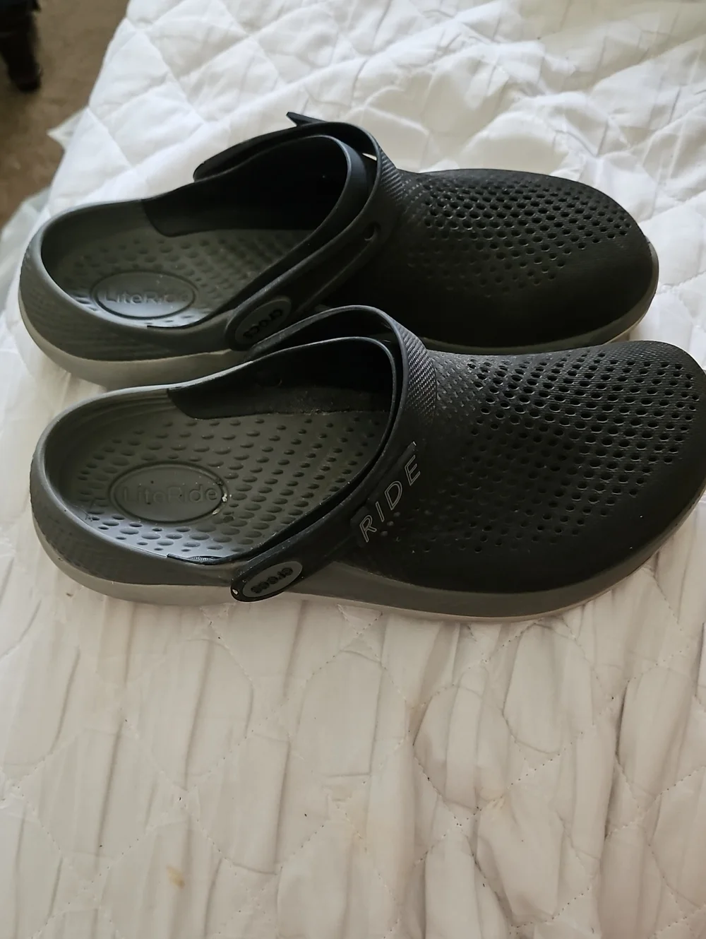 CROCS Men’s Black and Gray LiteRide Slip-On Clogs